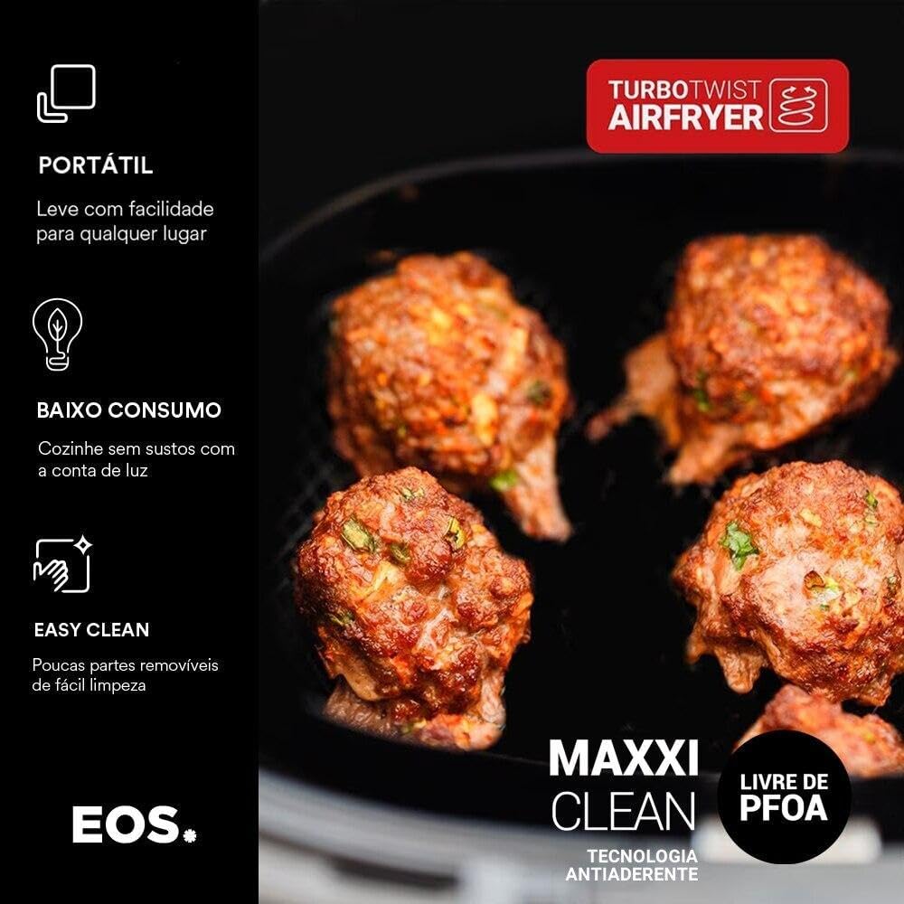 Fritadeira Sem Óleo Air Fryer Eos Chef Gourmet 6.2 Litros Compacta Digital Vermelho Eaf60v 220v