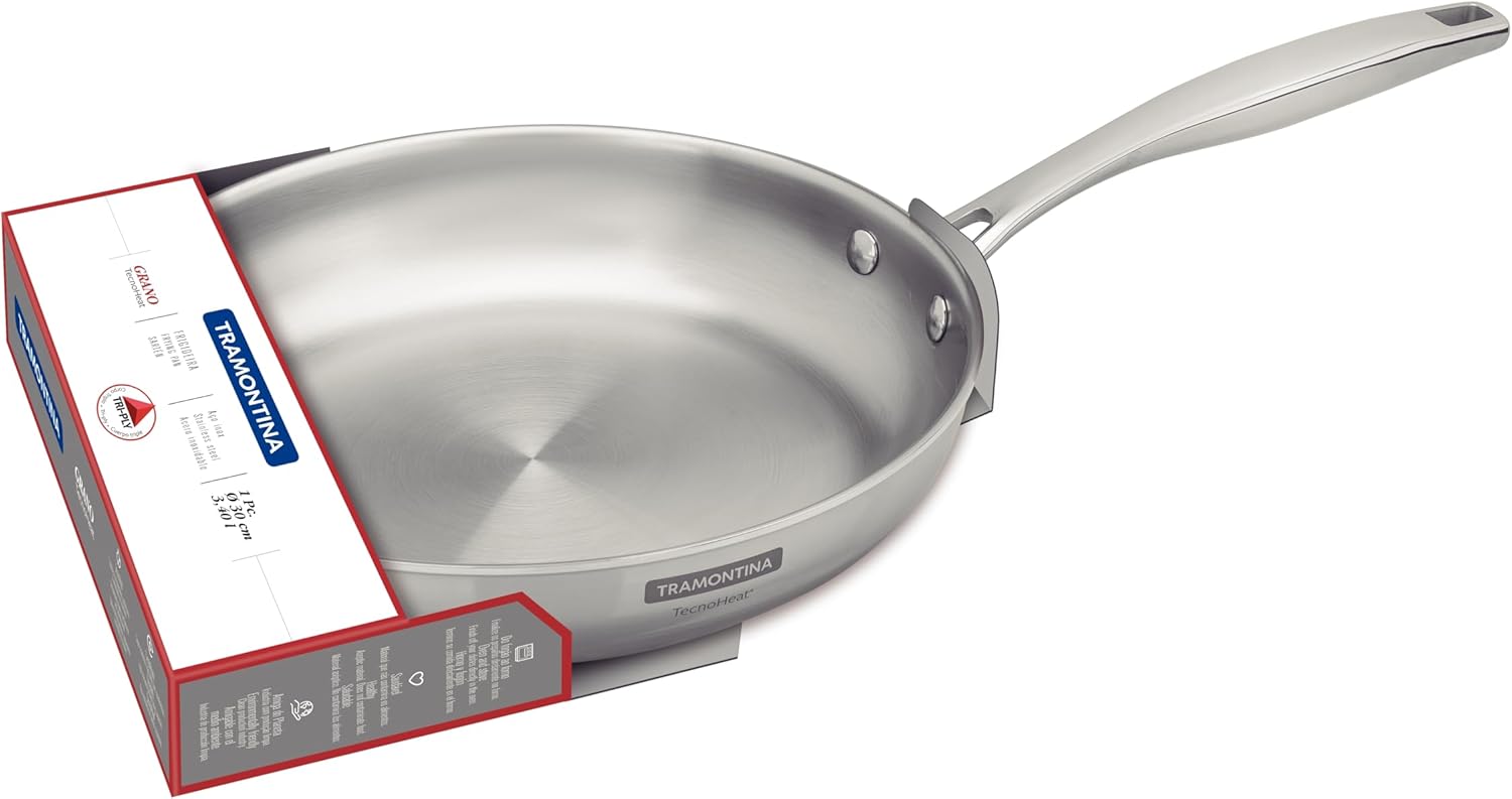 Frigideira Aço Inox Corpo Triplo 30 cm 3,4 Litros