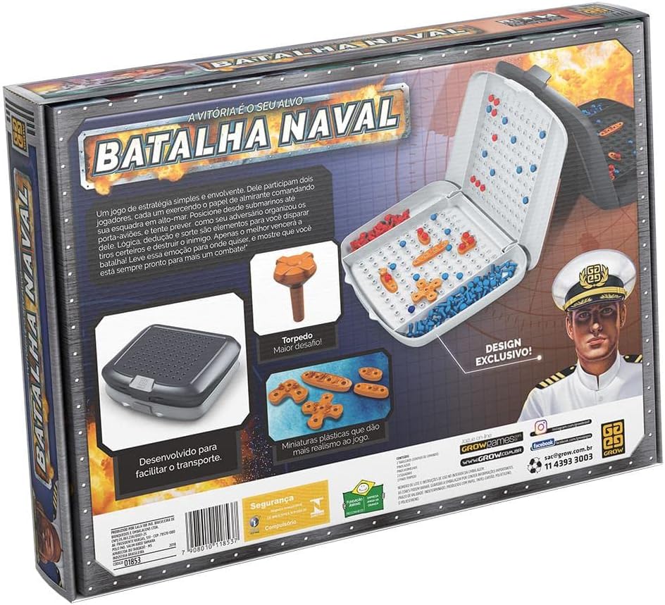 Jogo Batalha Naval com 2 Maletas-Tabuleiros