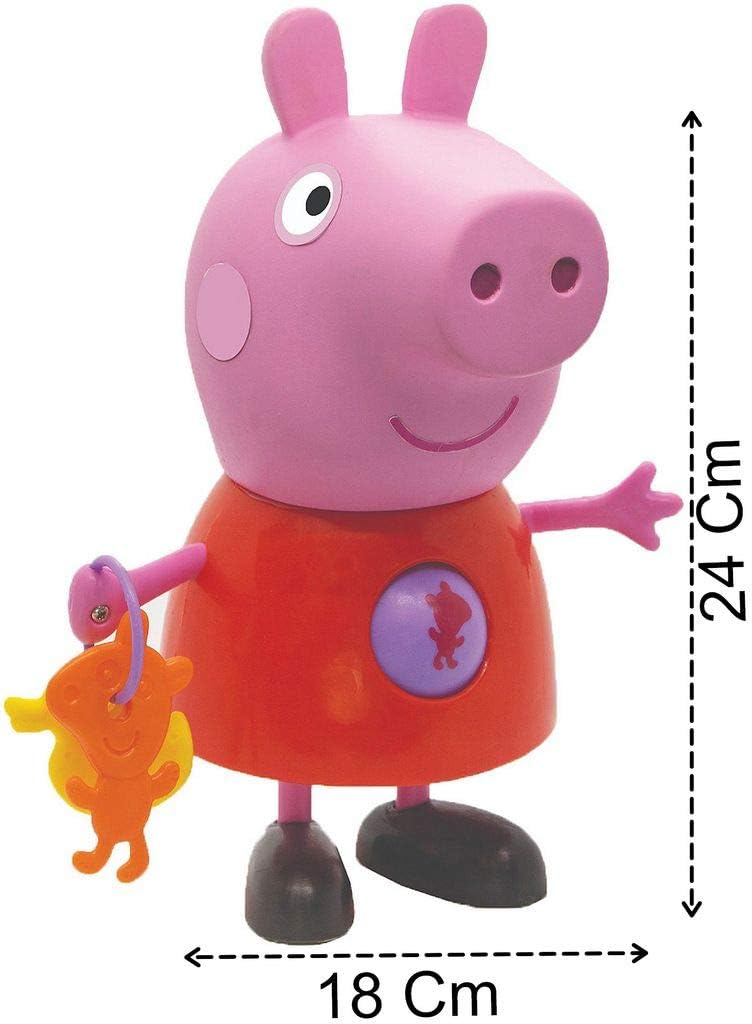 Peppa com Atividades - Peppa Pig, Elka, Corpo Vermelho/Braço/Pernas/Cabeça Rosa/Sapatos Preto/Figuras Coloridas