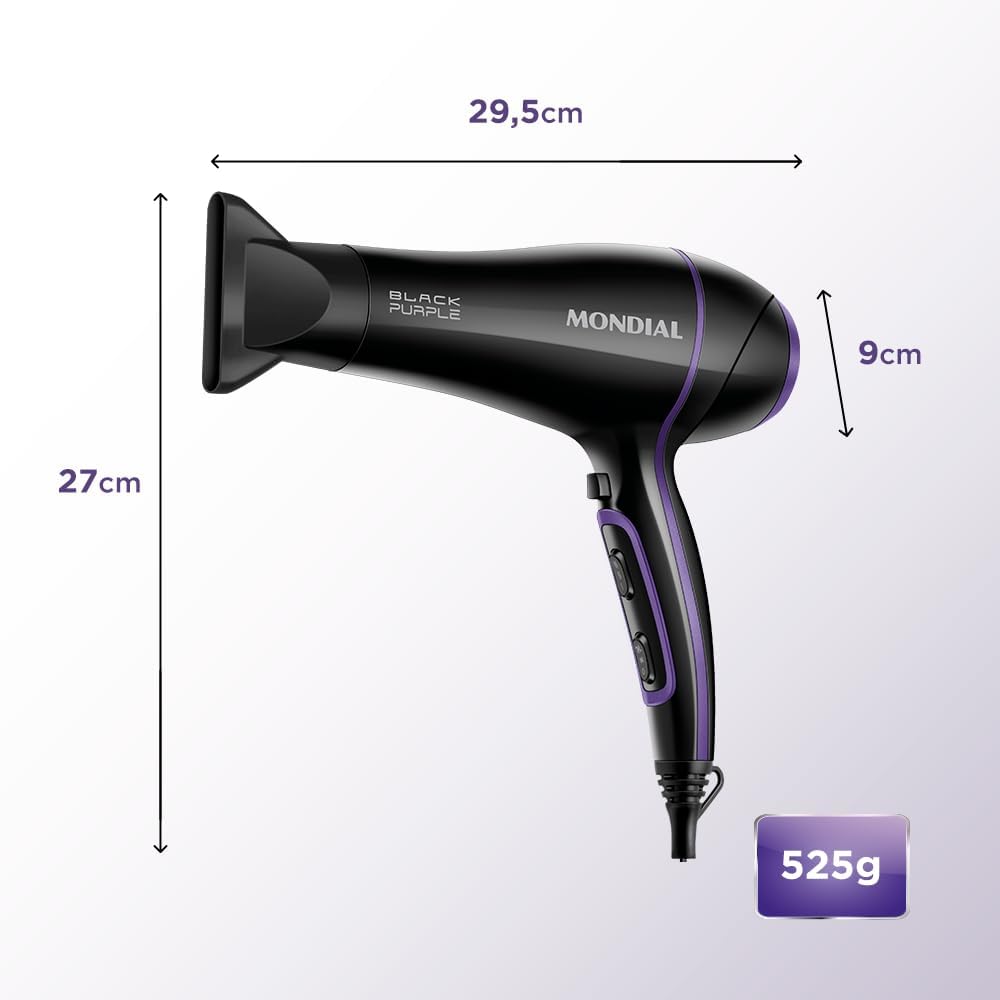 MONDIAL Secador de Cabelos, Preto, 2000W, 220V - SCN-01