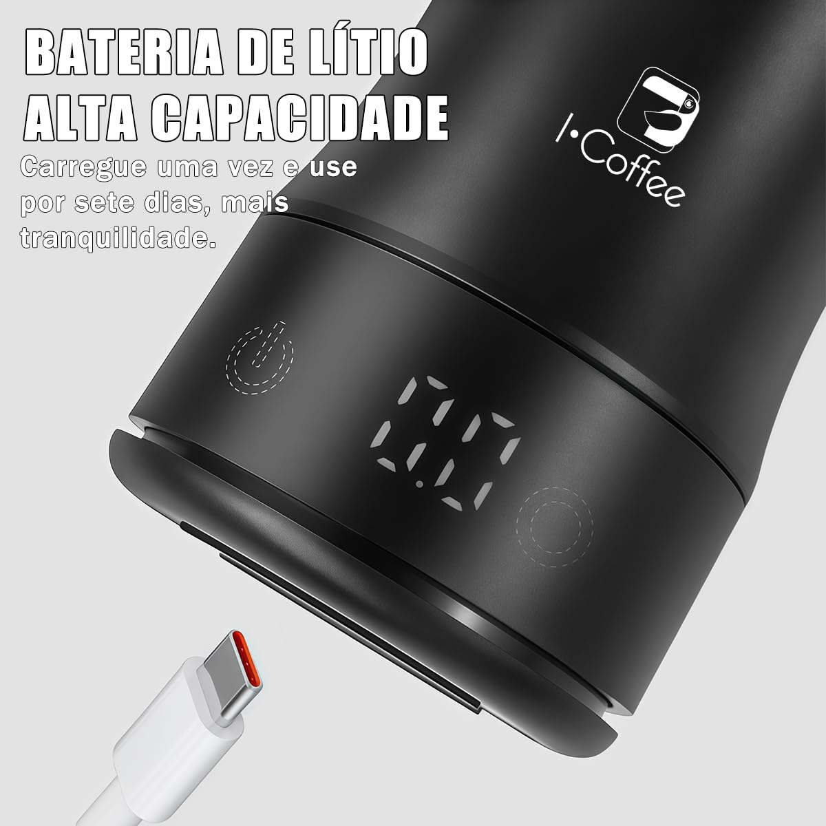 iCoffee Balança Digital de Café, Display Separado – Alta Precisão para Espresso, Pour Over e Drip, Visor LED, Copa Doseadora Incluída, Preto