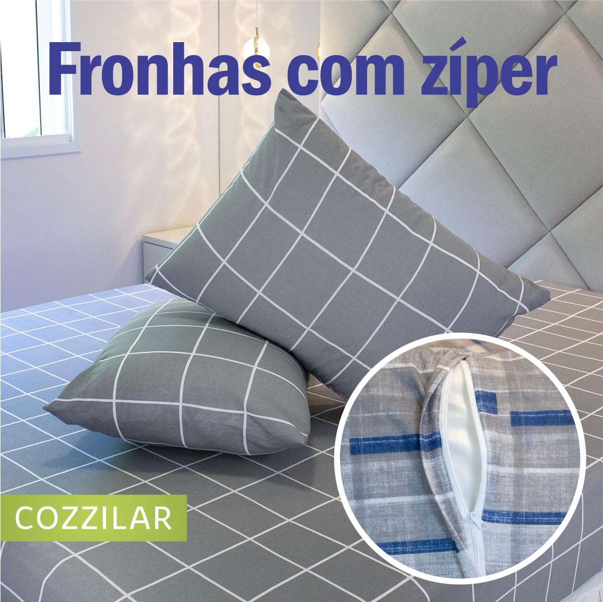 Jogo de Lençol Cama Casal 3 Peças Estampado 100% Algodão com Elástico e Toque Macio Cozzilar (Modelo 11)