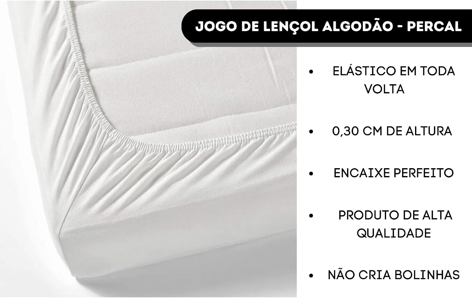 Jogo de Lençol Solteiro Algodão 200 Fios com Fronha