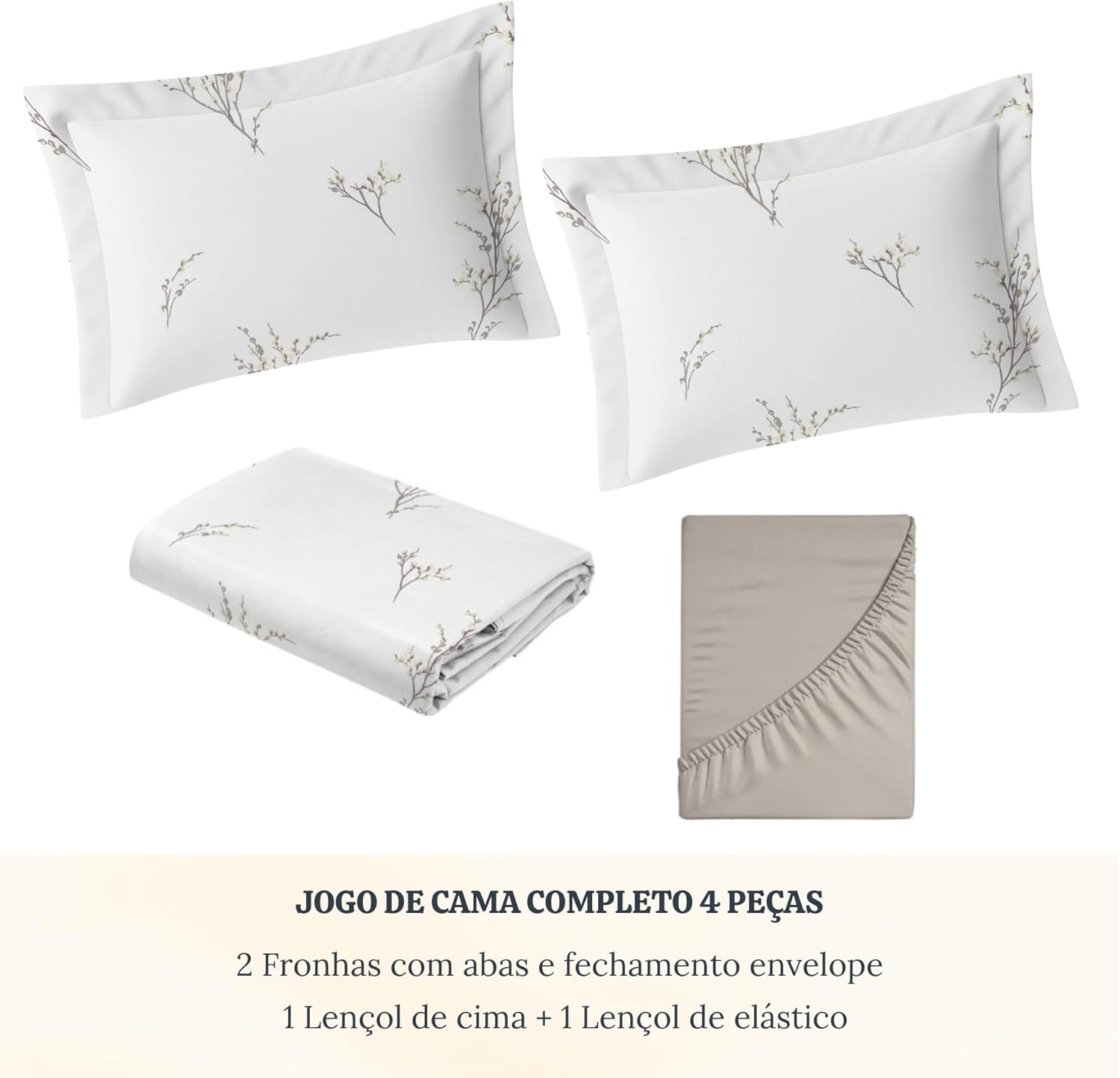 Jogo de Cama Percal 100% Algodão Antialérgico