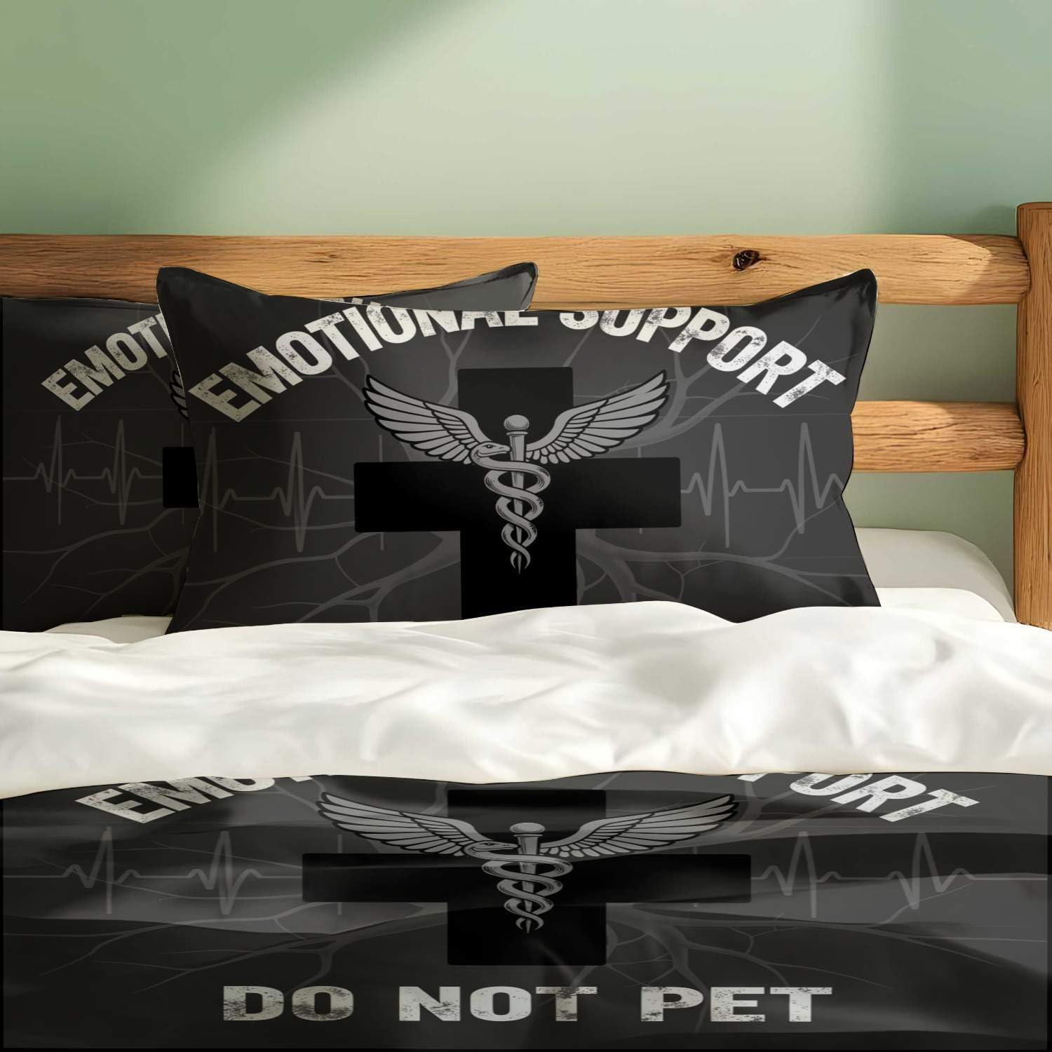 Jogo de capa de edredom estético engraçado estrela da vida caduceu médico, 3 peças de microfibra macia, solteiro casal queen king (15, Queen 228,6 x 228,6 cm + 50,8 x 76,2 cm)