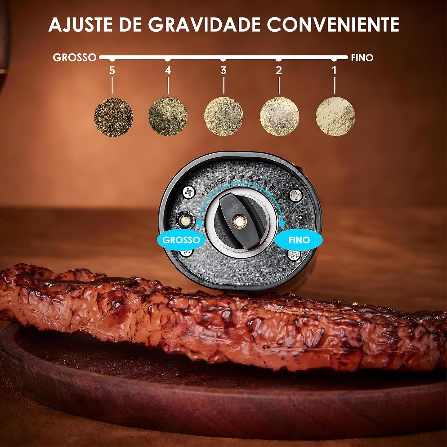 Moedor de Pimenta em Aço Inox 304 e ABS