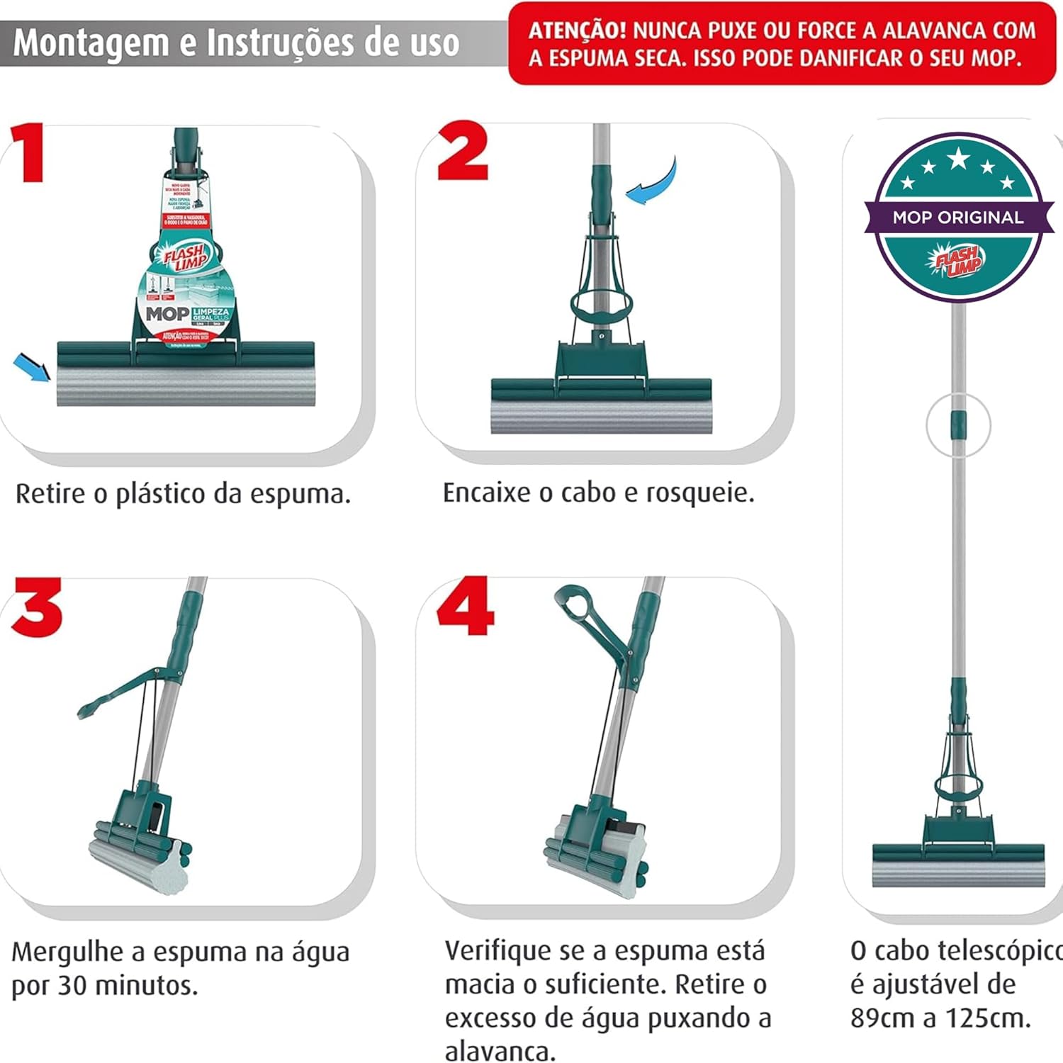 Flash Limp MOP7671 - Mop Limpeza Geral Plus, Verde