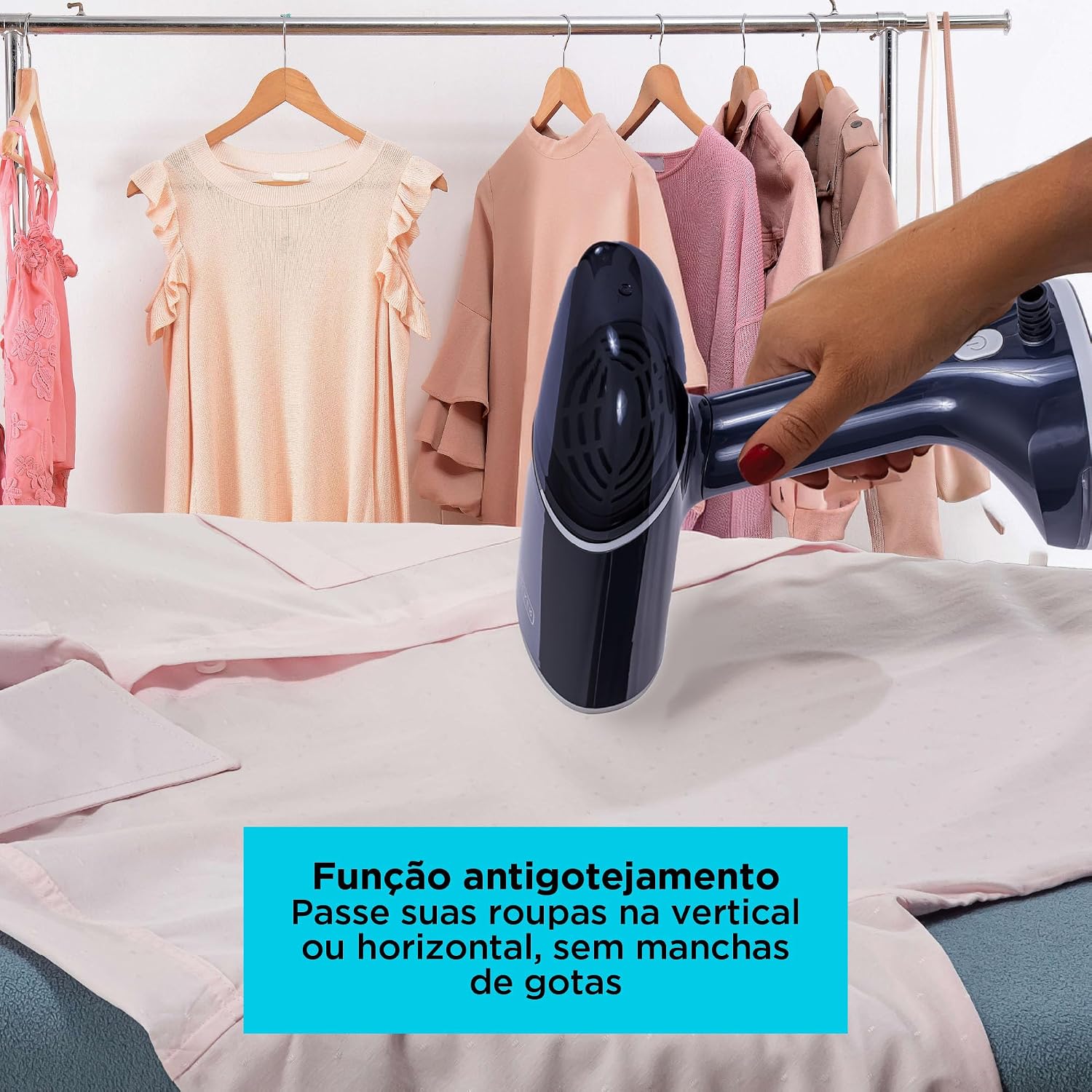 Passadeira a Vapor 3 em 1 1100W com Base de Inox