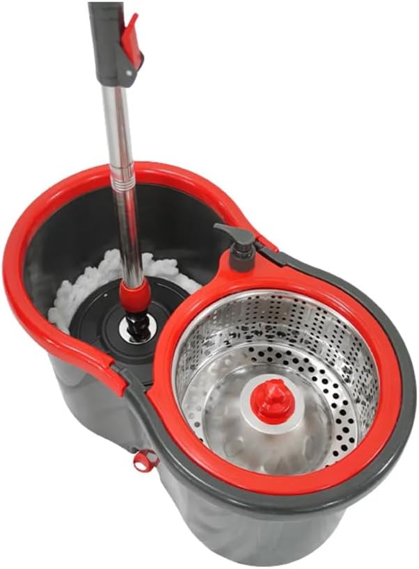 Powermaid Mop Giratorio Pro - Dois baldes com Centrífuga de Aço Inox - Balde de Enxague com 7L
