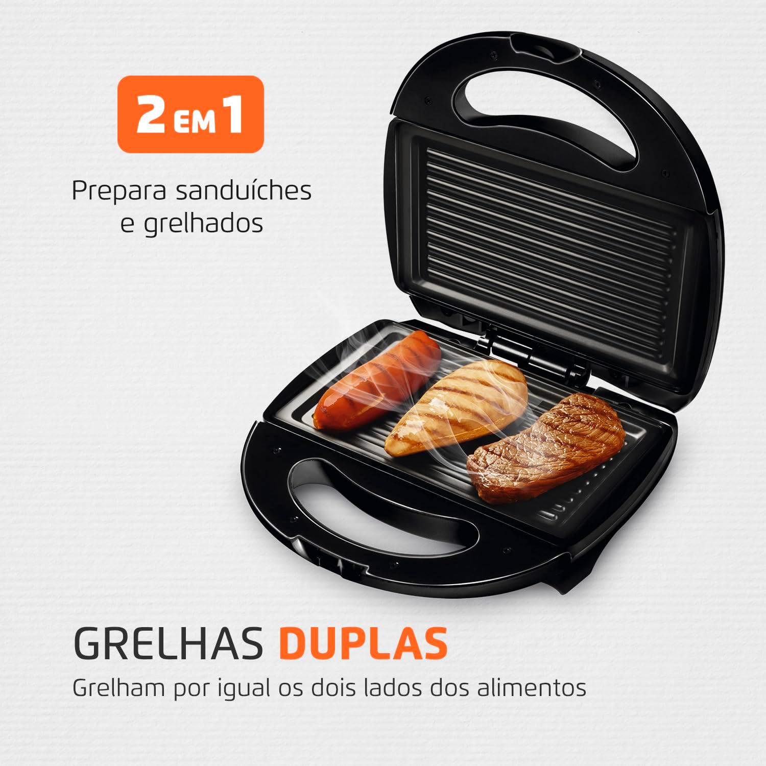 MONDIAL Sanduicheira Fast Grill &amp; Sandwich, Preto, 750W, 220V - S-12