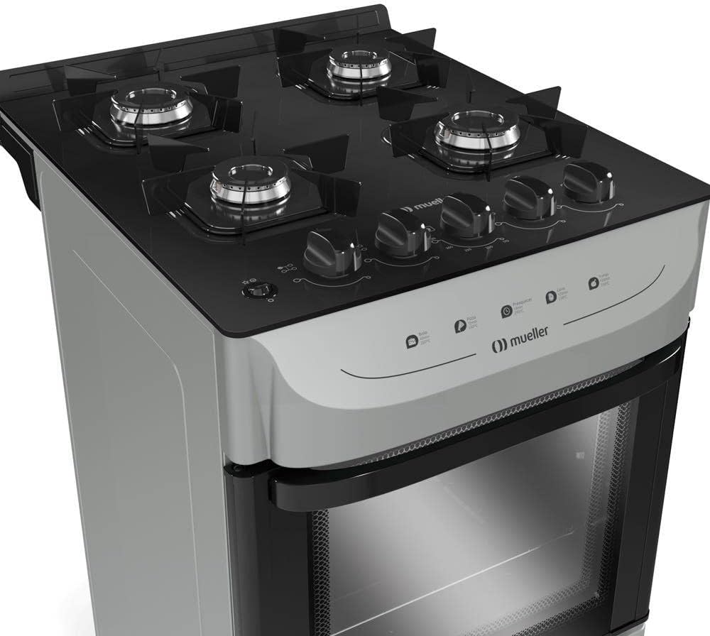 Fogão 5 Bocas Mesa de Vidro Temperado com Ultra Chama 3700W