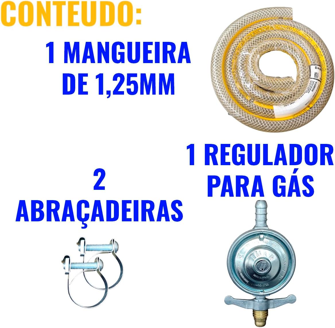 Fogão Portátil 2 Bocas com Kit Gás Completo Regulador e Mangueira 1,25m Stander