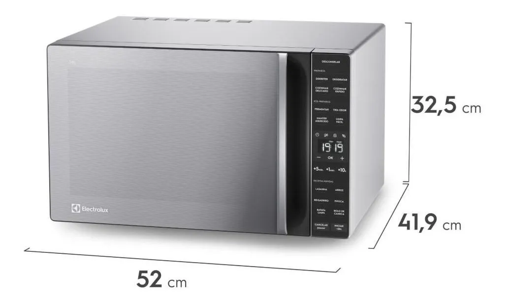 Micro-ondas Electrolux 36L cor Inox Efficient com Descongelamento - Bivolt 110V/220V