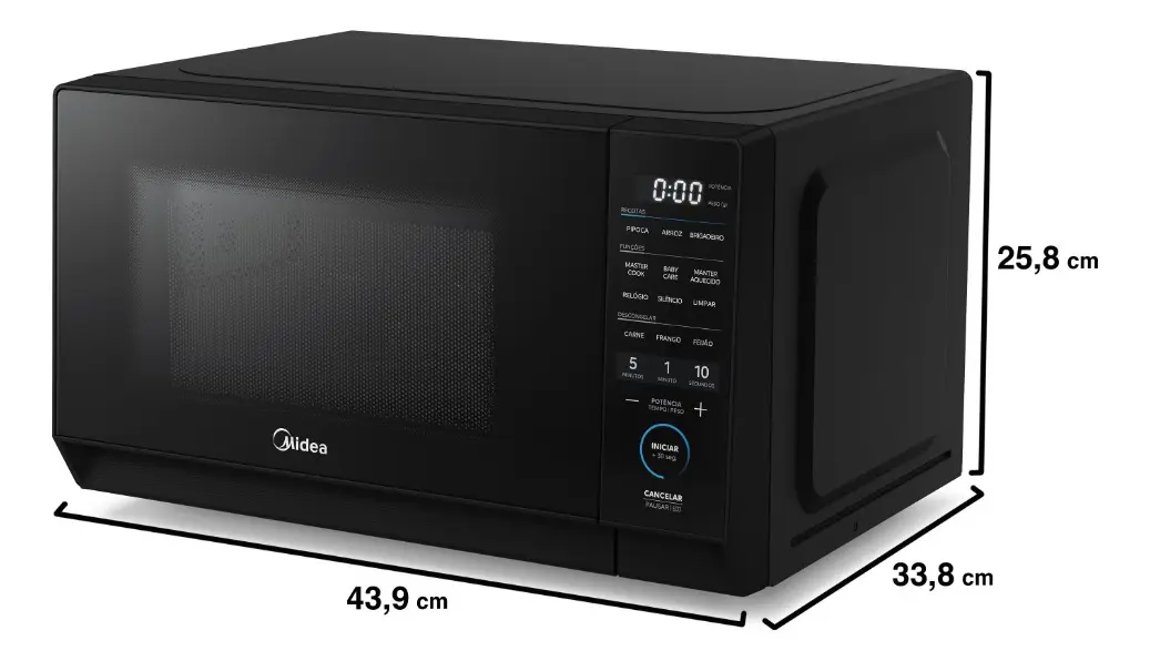 Micro-ondas 20L Preto MasterCook Midea - Bivolt 110V/220V