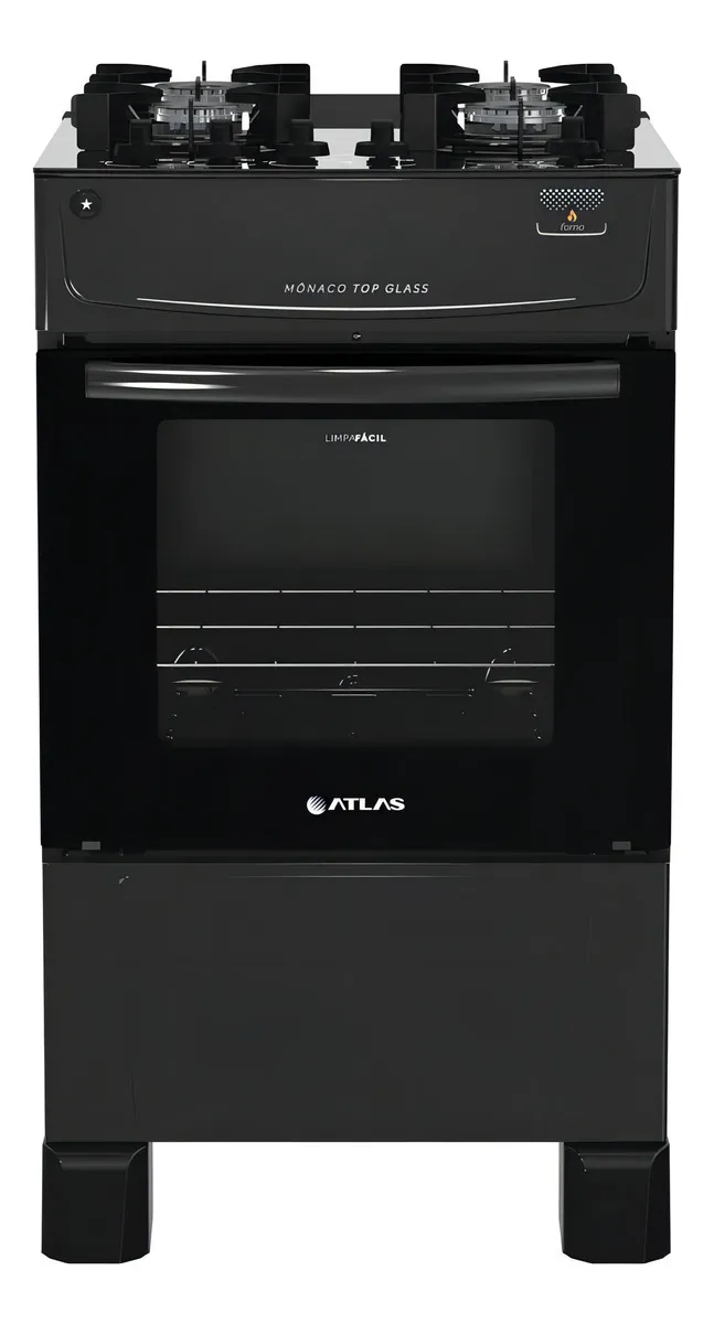 Fogão 4 Bocas Atlas Mônaco Top Glass com Mesa de Vidro - Bivolt 110V/220V