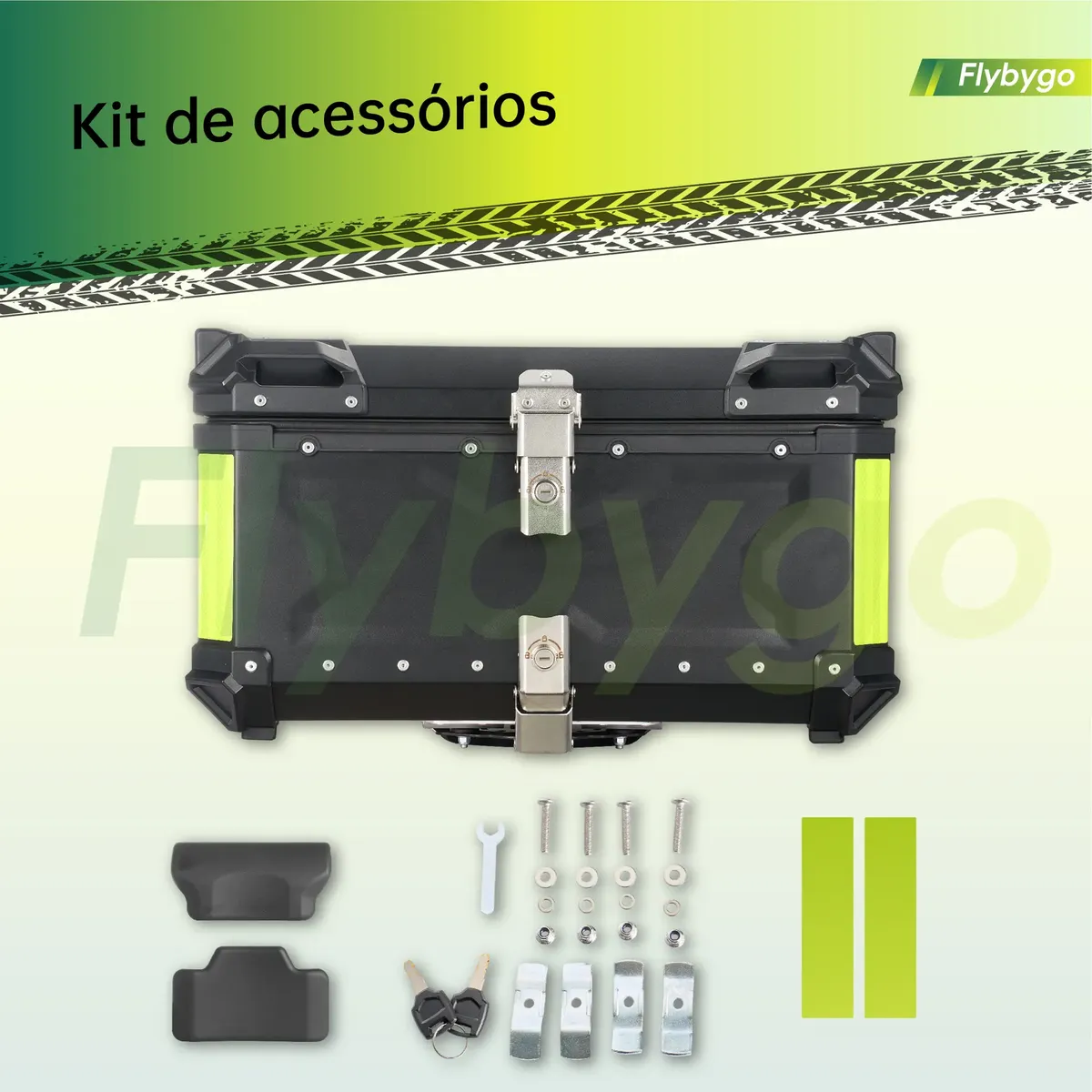 Baú Bauleto 65 Litros Aluminio Base Universal Todas As Motos