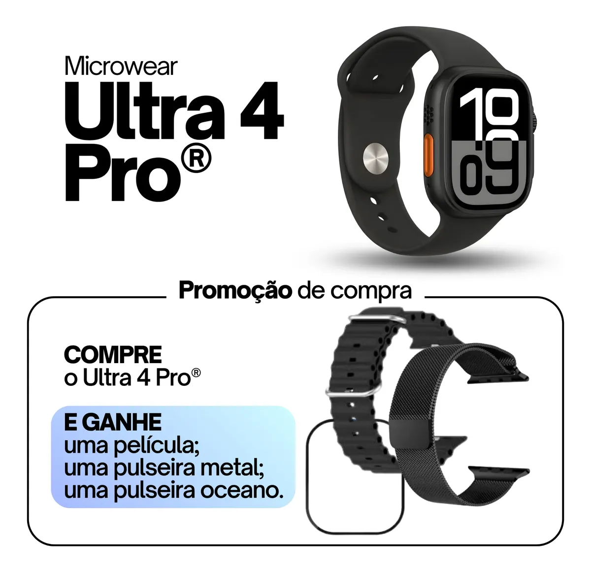 Smartwatch Ultra 4 Pro Titânio Gps Nfc 49mm C/ Ligações 3atm