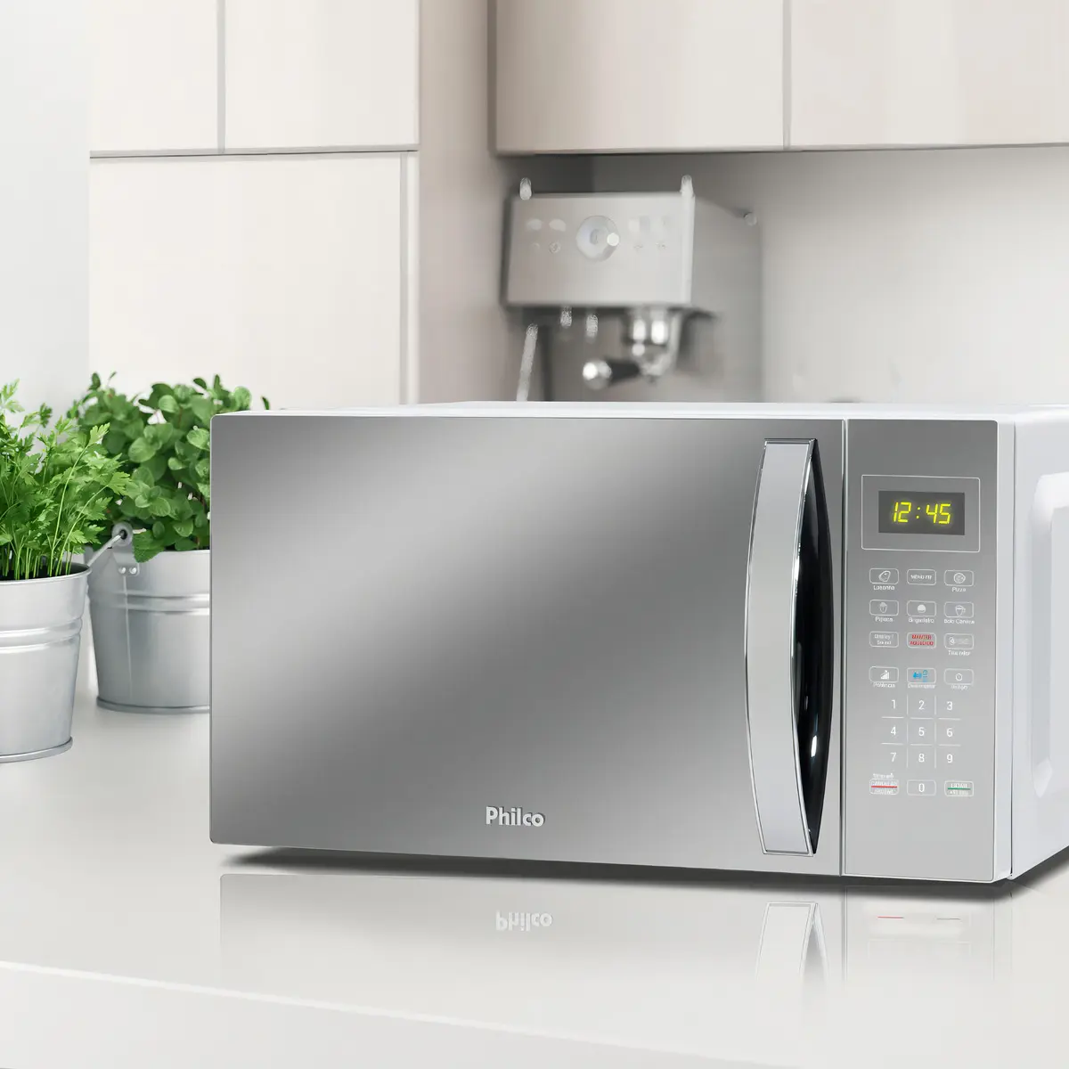 Micro-ondas 33L Philco Espelhado/Branco 1400W 220V PMO38E