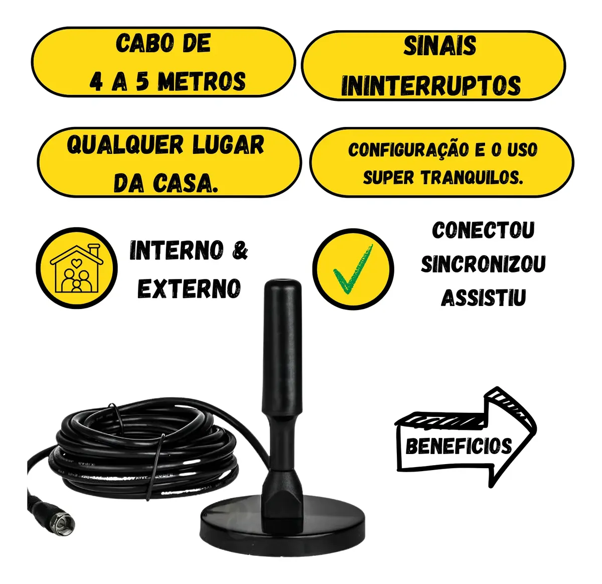 Antena Digital Interna Vários Canais Livre Para Sua Família