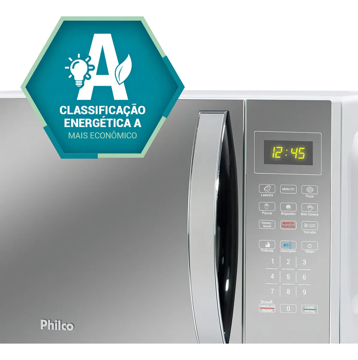 Micro-ondas 33L Philco Espelhado/Branco 1400W 220V PMO38E