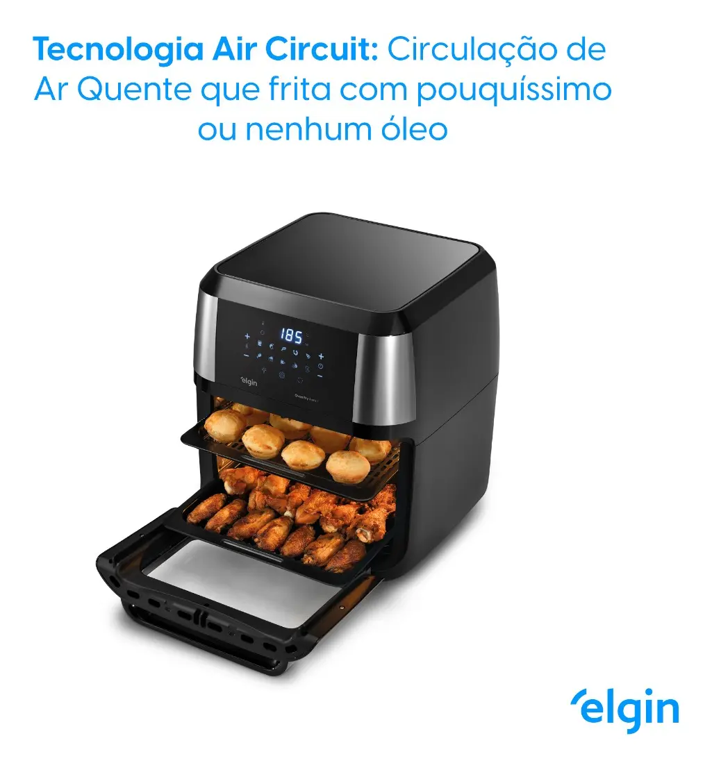 Fritadeira Forno Oven Fry 4 Em 1 Elgin 12l - Bivolt 110V/220V
