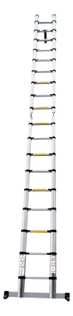 Escada Telescópica JST 5.6m Inox 18 Degraus Dobrável Antiderrapante